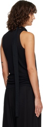 LE17SEPTEMBRE Black Scarf Sleeveless Jersey Top