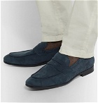Tod's - Gommino Nubuck Penny Loafers - Navy