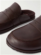 Mr P. - David Leather Backless Penny Loafers - Brown