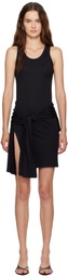 Coperni Black Knotted Jersey Minidress
