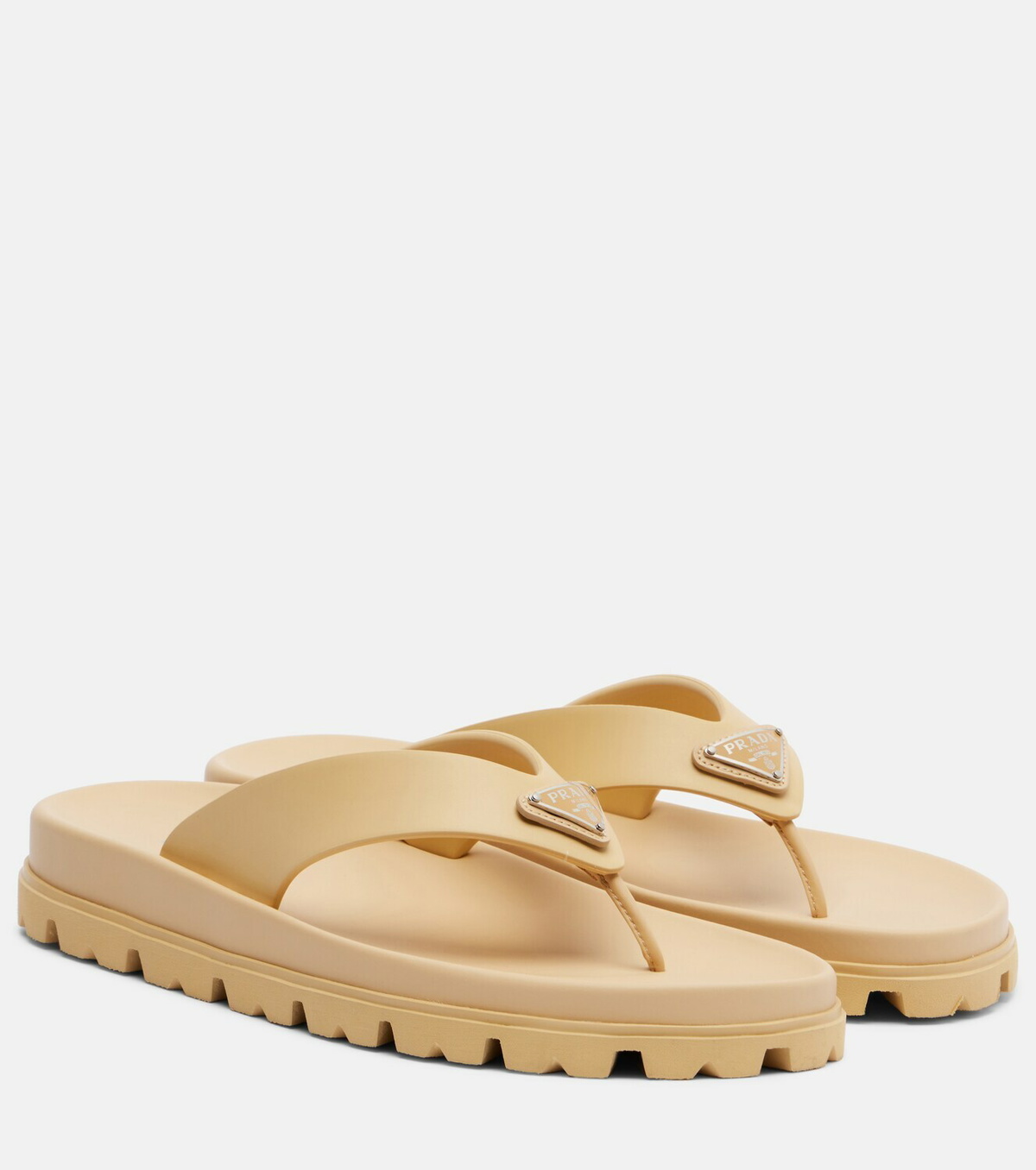 Prada Logo thong sandals