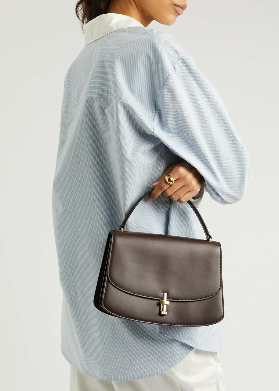 上品な存在感★THE ROW Sofia 10 leather tote bag Sofia 10 leather tote bag in black - The Row | Mytheresa