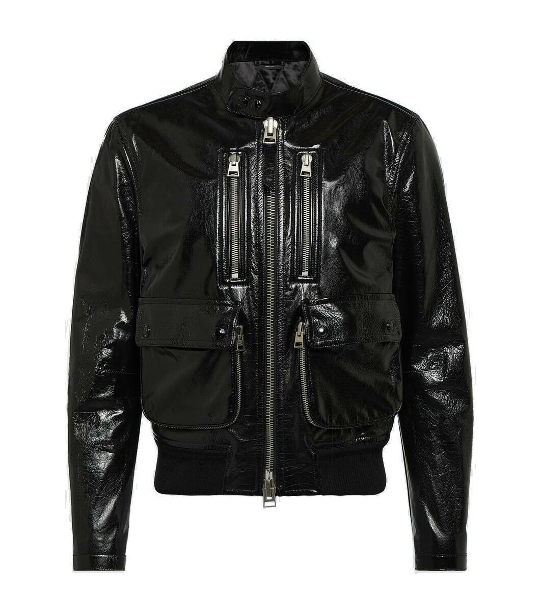 Photo: Tom Ford Vinyl leather biker jacket