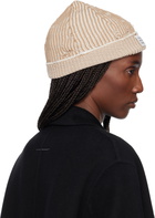 MM6 Maison Margiela Beige Amended Optical Ribs Beanie