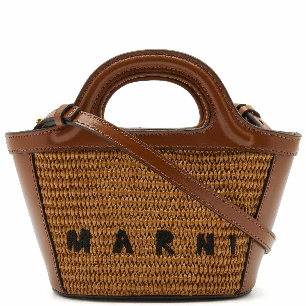 Marni Women's Micro Tropicalia Logo Bag in Raw Sienna Marni