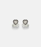 Kamyen Cluster Heart 18kt white gold earrings with diamonds