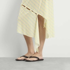 House Of Sunny Women's Striped Mesh Asymmetric Skirt in Butter