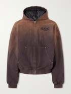 Willy Chavarria - Juggernaut Logo-Embroidered Ombré Cotton-Canvas Bomber Jacket - Brown