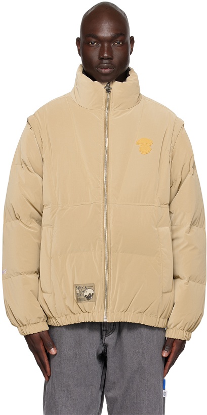 Photo: AAPE by A Bathing Ape Beige Convertible Down Jacket