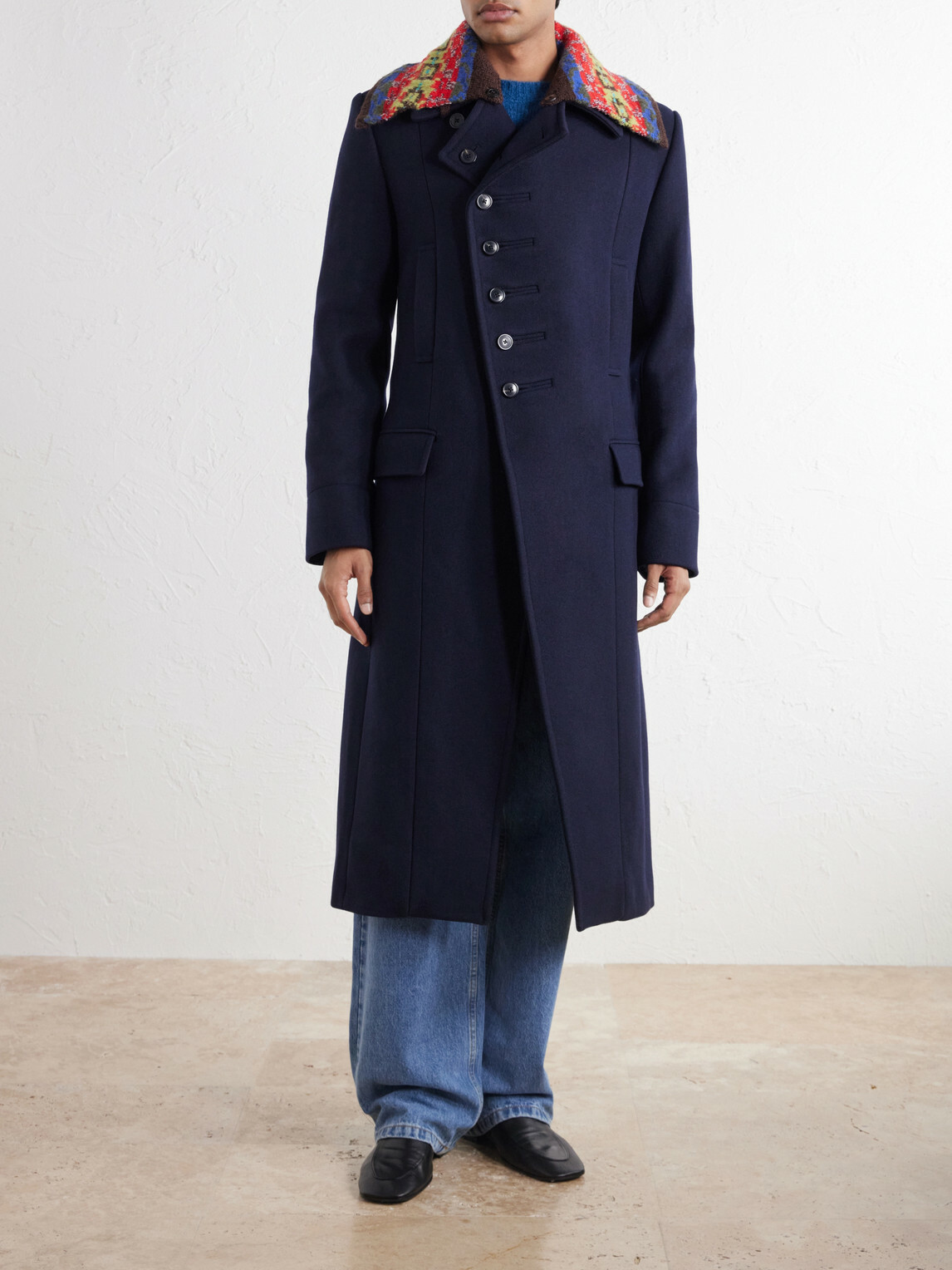 Dries Van Noten - Double-Breasted Wool-Blend Twill Coat - Blue