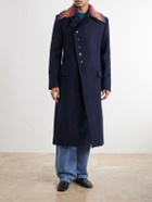 Dries Van Noten - Double-Breasted Wool-Blend Twill Coat - Blue