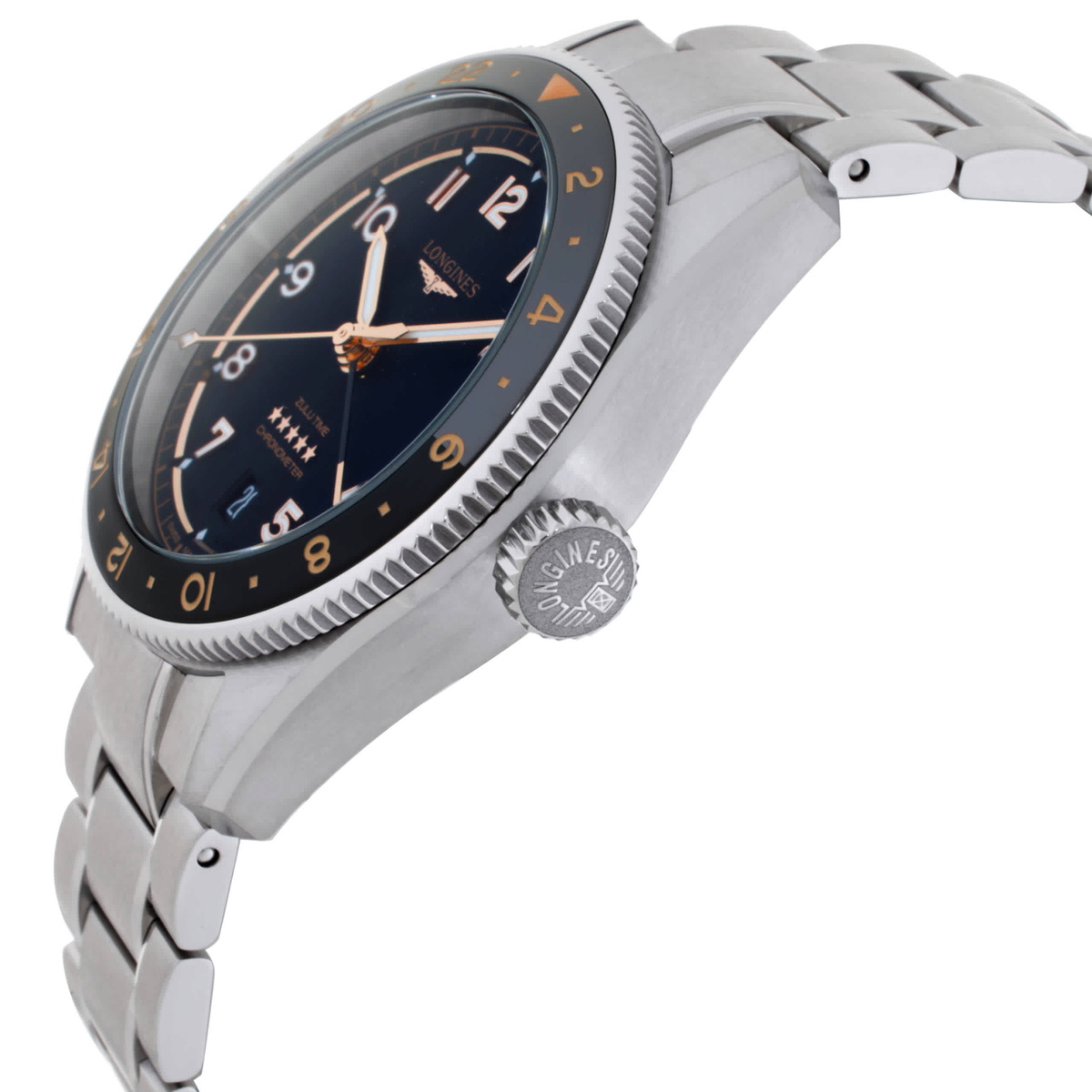 Longines Spirit Zulu Time Automatic Black Dial Mens Watch L38024506