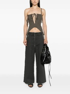 Elena Velez Algae Green Front Slit Top