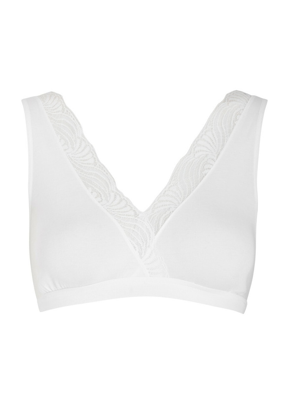 Photo: Hanro Cotton Delight Lace-trimmed Cotton Soft-cup bra White