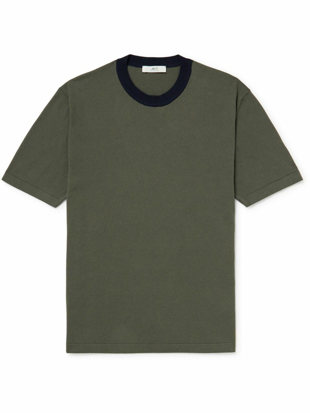 Photo: Mr P. - Knitted Cotton and Silk-Blend T-Shirt - Green