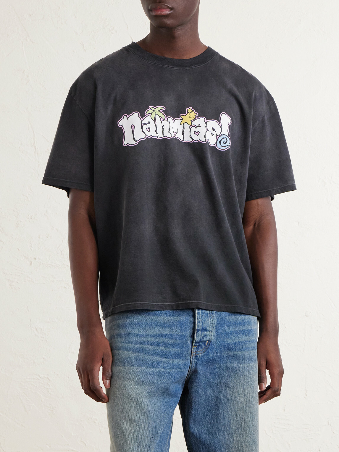 NAHMIAS - Boardwalk Logo-Print Cotton-Jersey T-Shirt - Black