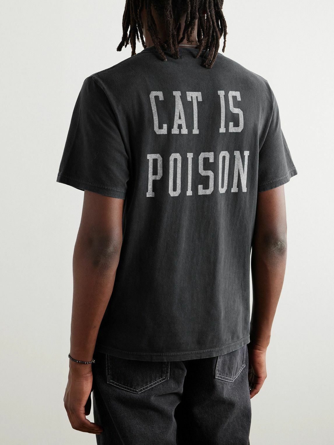Remi Relief - Poison Cat Printed Cotton-Jersey T-Shirt - Black