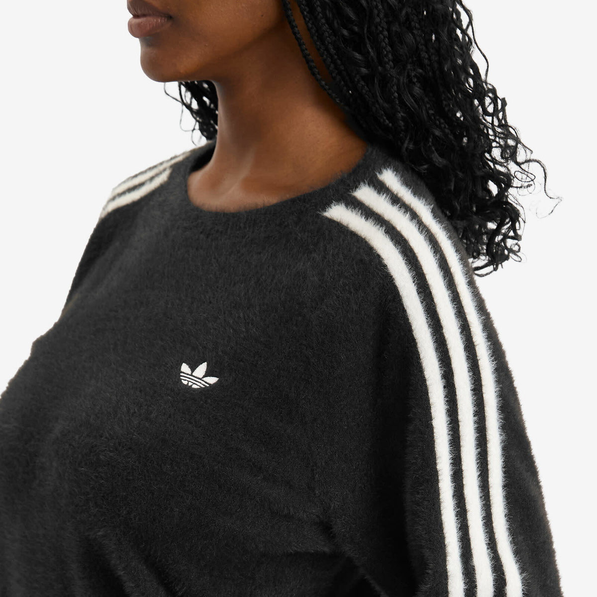 Adidas Women's Adicolor Holiday Knit Sweatshirt in Black
