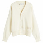 AMI Paris Men's Ami Embroidered Cardigan in White Cream