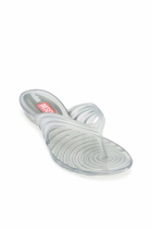 Diesel Sculptural flip-flops in Melflex - Sandals Womens in Silver