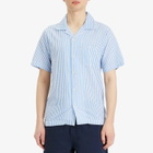 Dubbleware Men's Quincy Seersucker Vacation Shirt in Navy