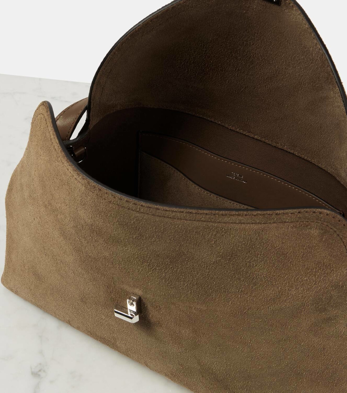 Toteme T-Lock suede tote bag