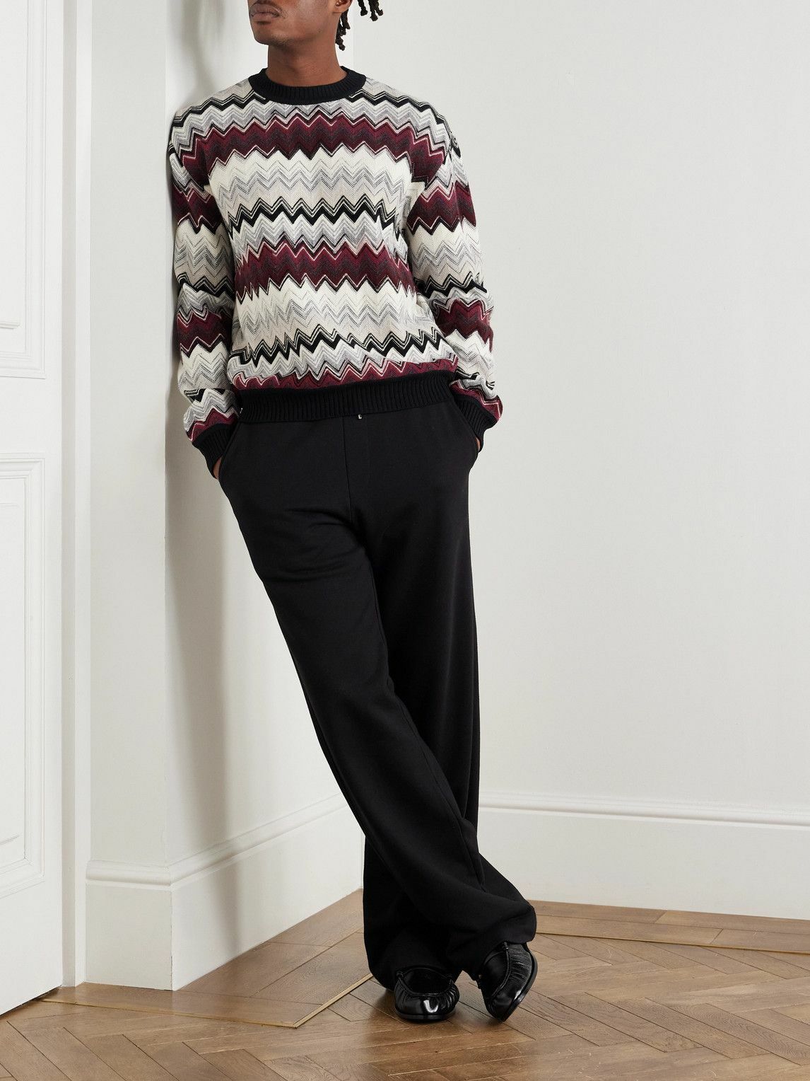 Missoni - Space-Dyed Jacquard-Knit Wool and Cotton-Blend Sweater - Neutrals