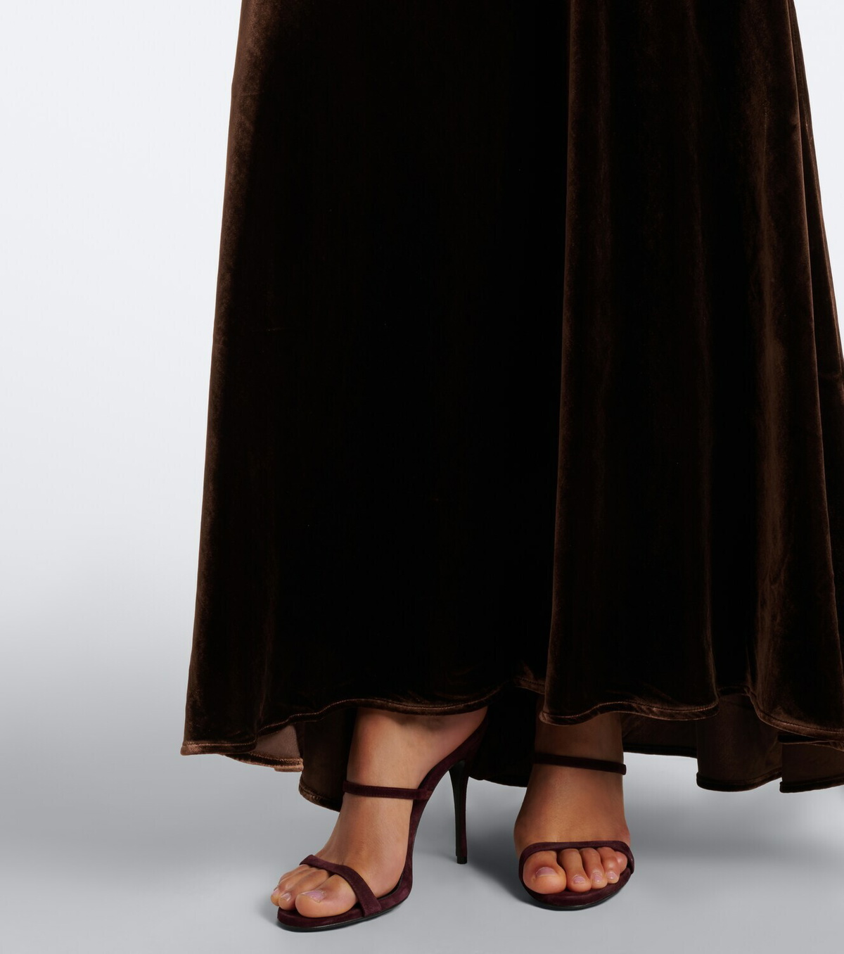 Rixo Emory lace-trimmed velvet maxi dress