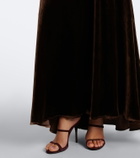 Rixo Emory lace-trimmed velvet maxi dress