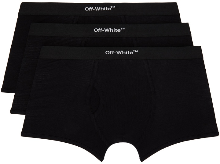 Photo: Off-White Three-Pack Black Helvetica Boxers