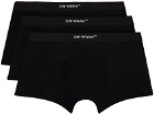 Off-White Three-Pack Black Helvetica Boxers
