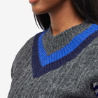 Beams Boy Women's 3G Tilden Knit Vest in Charcoal 