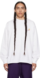 Carhartt Work In Progress White American Script Long Sleeve T-Shirt