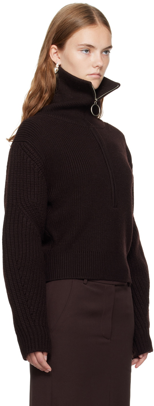 Recto Brown Half-Zip Polo