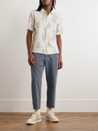 Universal Works - The Road Trip Convertible-Collar Printed Crinkled-Cotton Shirt - Neutrals