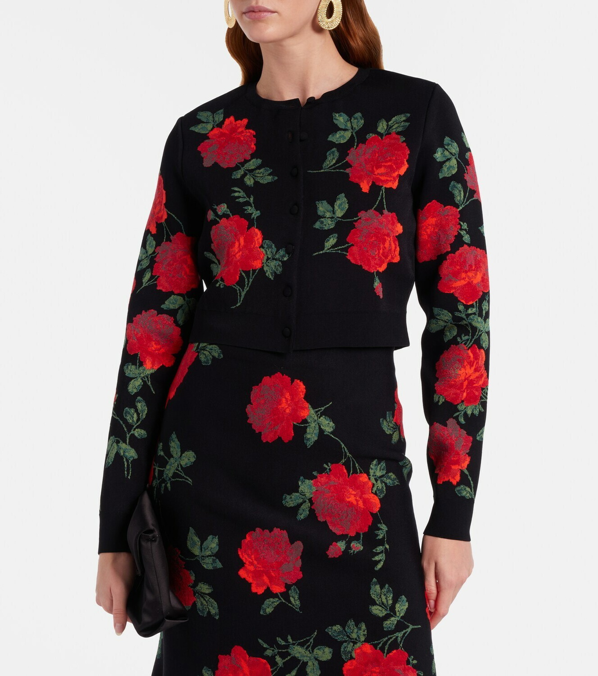 Carolina Herrera Floral cropped jacquard cardigan