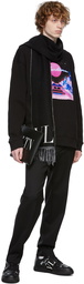 Valentino Garavani Black & Off-White Virgin Wool 'VLTN' Scarf