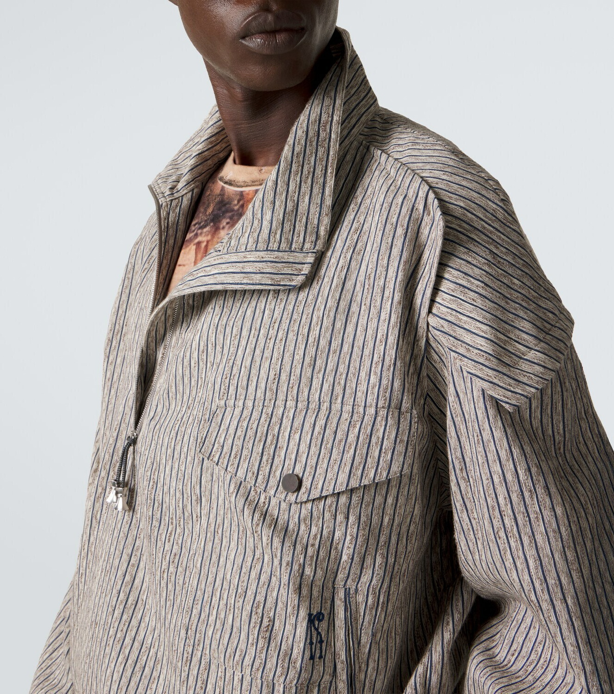 Kiko Kostadinov Farkas cotton and linen-blend jacket