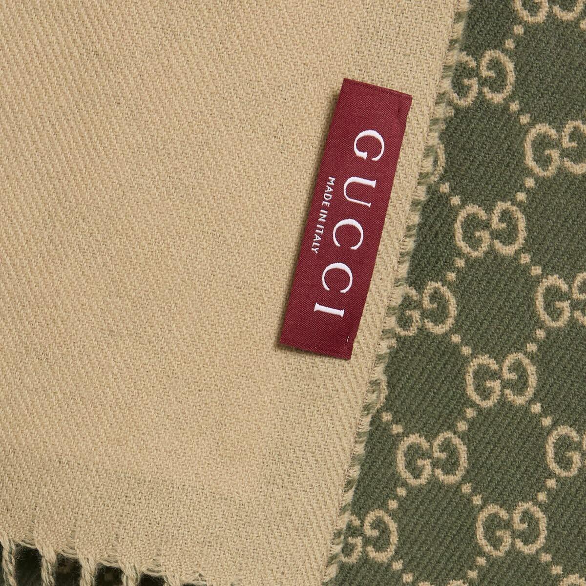 Gucci Men's Allover GG Scarf in Green 