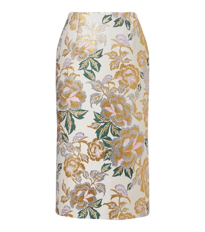 Photo: Carolina Herrera Floral jacquard midi skirt