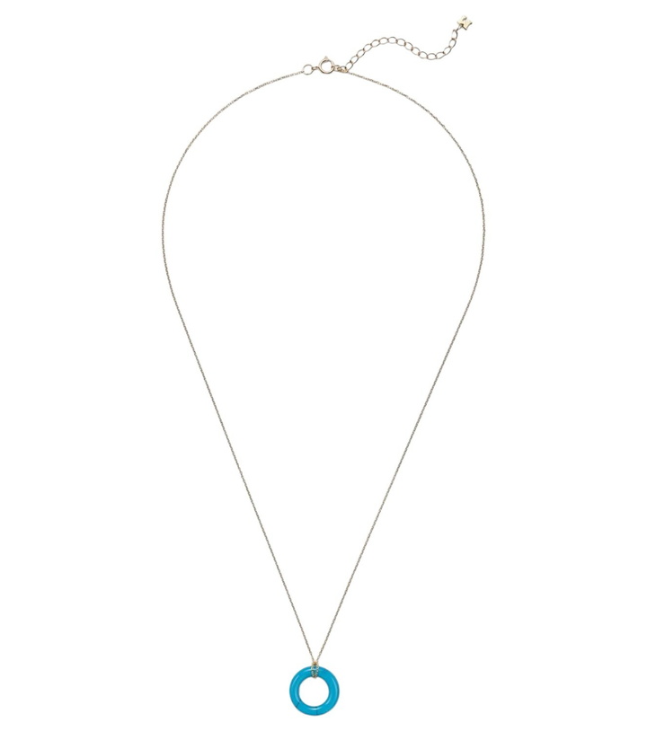 Photo: Mateo 14kt gold pendant necklace with turquoise