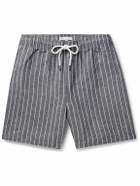 Onia - Air Straight-Leg Pinstriped Linen and Lyocell-Blend Drawstring Shorts - Blue