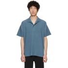 Homme Plisse Issey Miyake Blue June Pleated Polo
