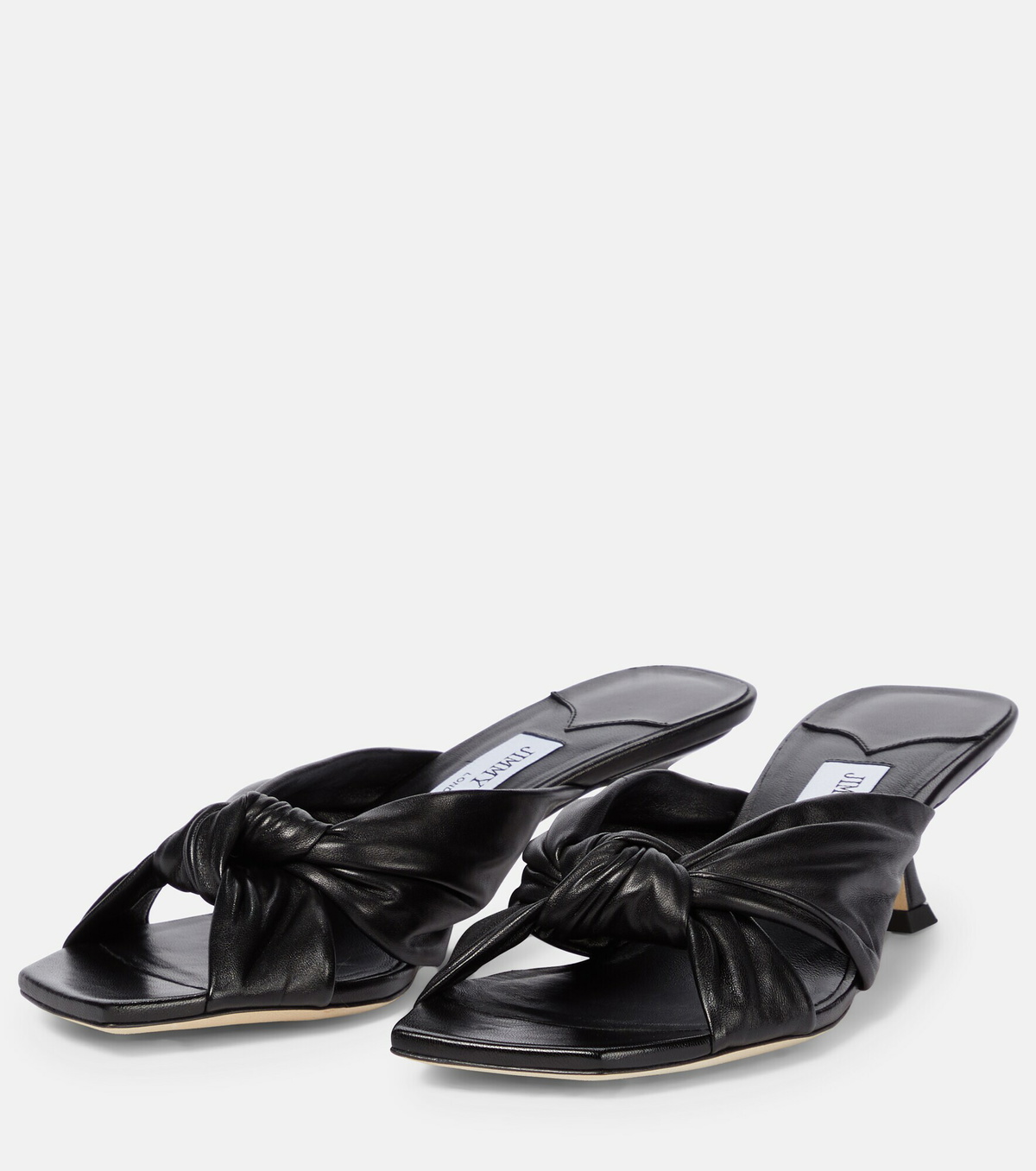サンダル・ミュール JIMMY CHOO BLACK LEATHER SANDALS JIMMY CHOO Jimmy Choo ジミーチュウ ミュール BING FLAT PAT