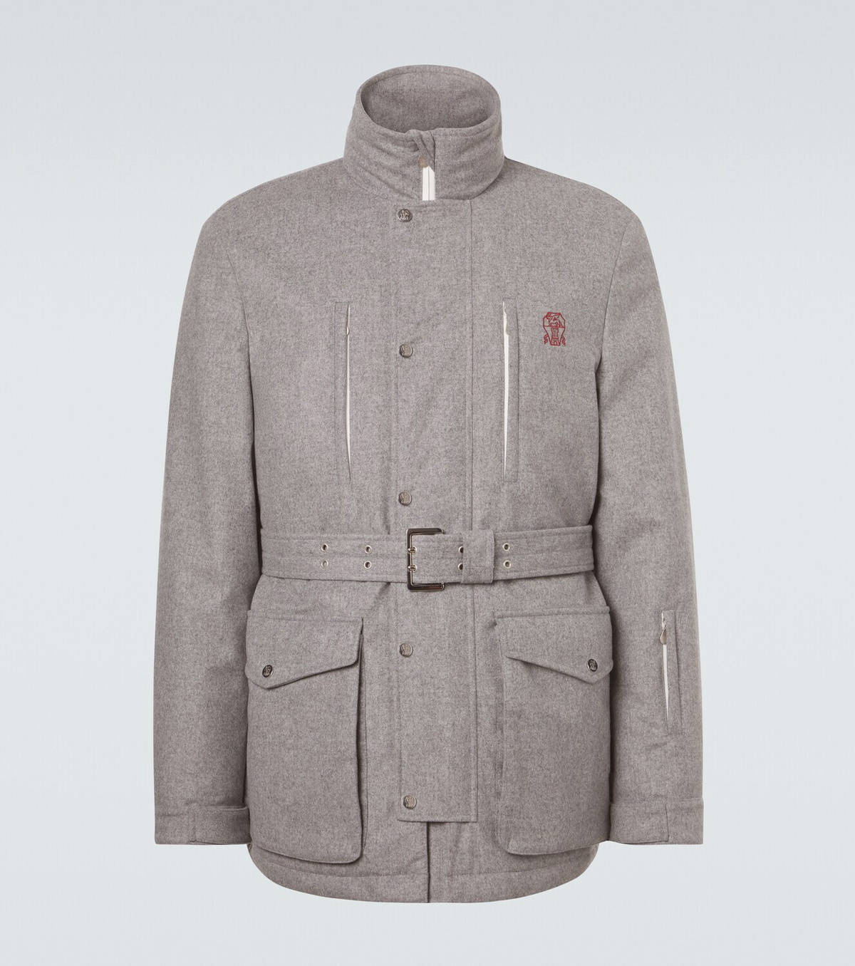 Brunello Cucinelli Belted wool ski jacket