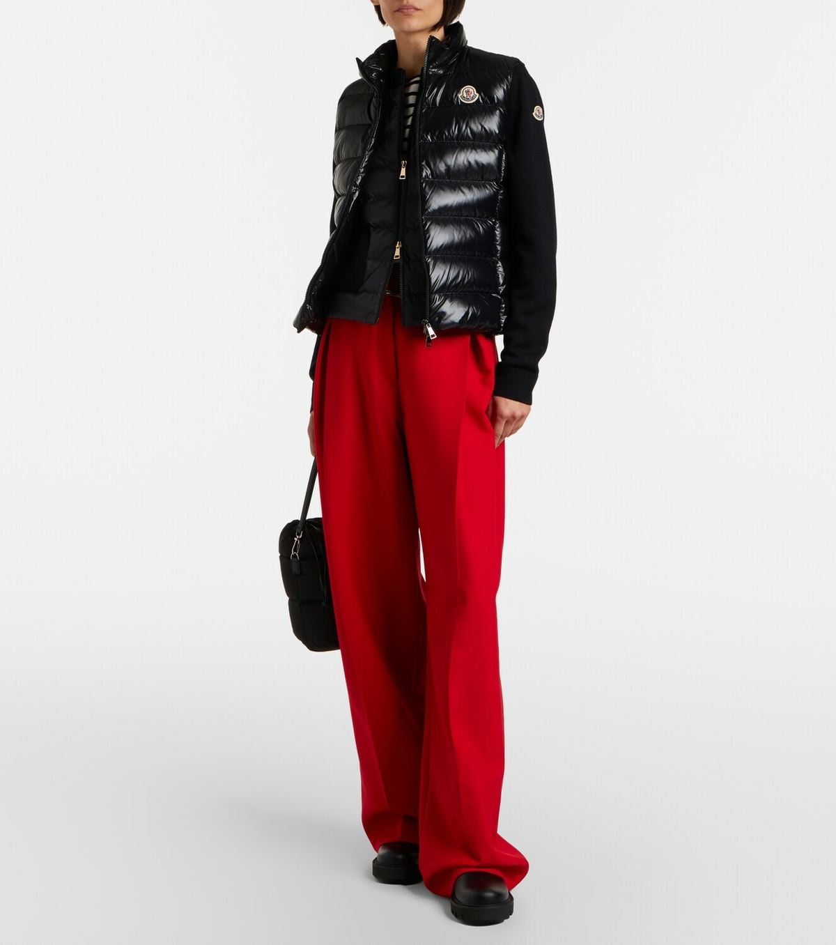 Moncler Down-paneled virgin wool cardigan