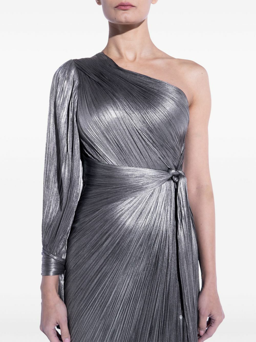 bridesmaid dresses asymmetrical hem LA HAINE 4B W5235 Long Dress - Black Asymmetric Tulle Stretch Front Slit  Women's