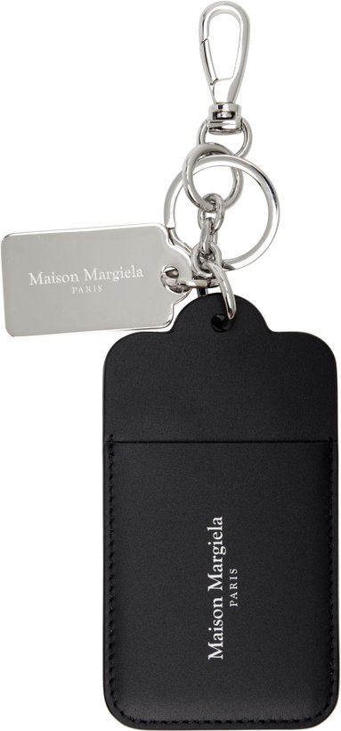 Photo: Maison Margiela Black & Silver Double Tag Card Holder Big Keychain