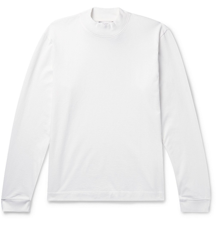 Photo: CLUB MONACO - Cotton-Jersey Mock-Neck T-Shirt - White