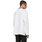 Sunnei White Long Sleeve Ribbed V-Neck T-Shirt